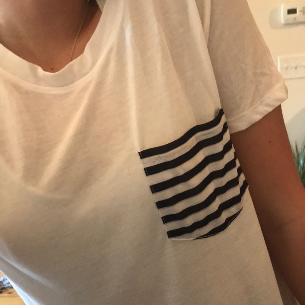 NWOT PinStriped Pocket Tee